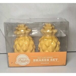 Destination Holiday ~ Yellow Pineapple Salt and Pepper Shaker Set